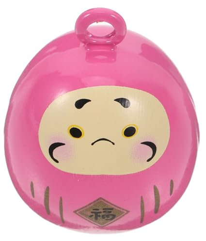 Lurrose Japanese Doll Bell Metal Japanese Fortune Bell Mini Keychain Feng Shui Charm Pendant for Keychains Backpacks Diy Crafts