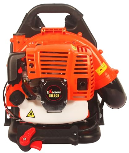 Extolern Soffiatore pneumatico, 43CC, ad alte prestazioni, a benzina, raffreddato ad aria, 2 tempi, 530 piedi cubi al minuto, 2HP, soffiatore a girante, spazzaneve, soffiatore per prato