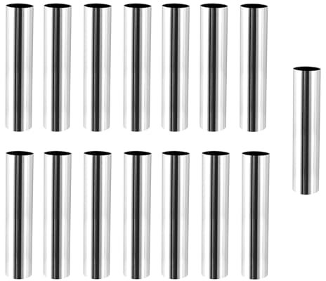 Litinliv Antiaderente Cannoli Stampi, 15 Pezzi Argenteo Acciaio Inossidabile Stampo Cremoso, Cilindri per Cannoli a Forma di Tubi, Pasticceria Cream Roll Mold per Croissant, Panini Al Burro, Pane