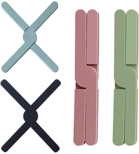 GXGM 4 Pezzi Sottopentola in Silicone Pieghevoli Antiscivolo Resistenti al Calore Multicolore