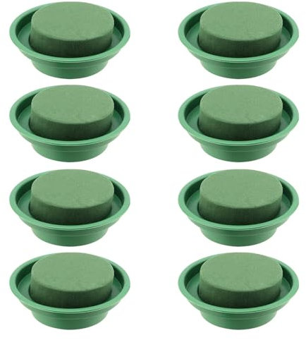 MUNGHOK 8 Unidades de 12 cm de Espuma para Flores cilíndricas con Bandeja, Masilla de Flores Redonda, para Bodas, floristas, arreglos Florales