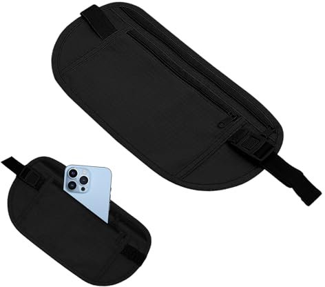 Geldgürtel,Geldgürtel für Reisen,Brustbeutel Herren,Bauchtasche Damen Klein,Money Belt Kleine für Sicherheit Wertsachen Paesse Und Kreditkarten Gürteltasche,Kleine Bauchtasche Damen Und Herren Dünner