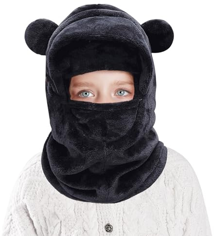 TAGVO Pasamontañas Térmicos de Invierno Niños 3-8 Años, Multifuncional Balaclava Máscara de Esquí Prueba de Viento Cálido Gorro Forro Polar con Calentador de Cuello para Niños Niñas
