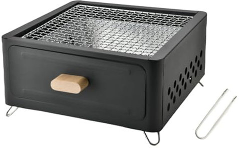 Gril à Charbon Portable, Réchaud De Camping avec Étagère à Charbon Montée Sur Tiroir, Mini Gril de Table pour Barbecues, Camping Pique-Niques Et Préparation Du Thé