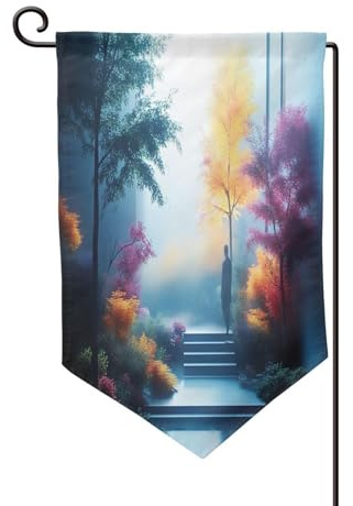 Banderas de jardín de primavera para exteriores, banderas de jardín zen para patio, impresiones vibrantes de doble cara, perfectas para Pascua y decoración al aire libre, esquinas afiladas