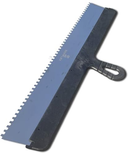 Skimflex Espátula dentada para monocouche y adhesiva, muesca de 4 mm, hoja con muescas de acero inoxidable de 600 mm, herramienta de renderizado para capas base, nivelación y extracción de bolsas de