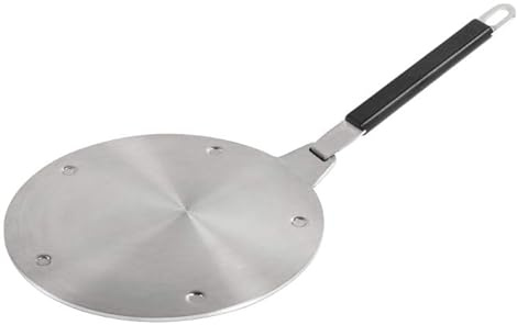 Kuhn Rikon Induction Adapter Plate 19cm - Stainless Steel and Aluminium Heat Diffuser for Non-Induction Cookware and Fondue Pots, Multi-Layer Construction, Removable Handle