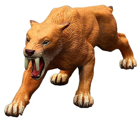 Smilodon Toy Model - Figura preistorica con dente di sciabola, giocattolo educativo per bambini, raccolta realistica per insegnamento precoce, risorsa creativa, di gioco, conoscenza