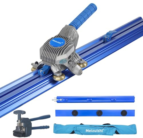 Meizuishi Cortador de azulejos manual de precisión para gran formato cerámico y porcelánico, cabeza de aleación de tungsteno, uso con una mano, separador y guías de precisión, 2m
