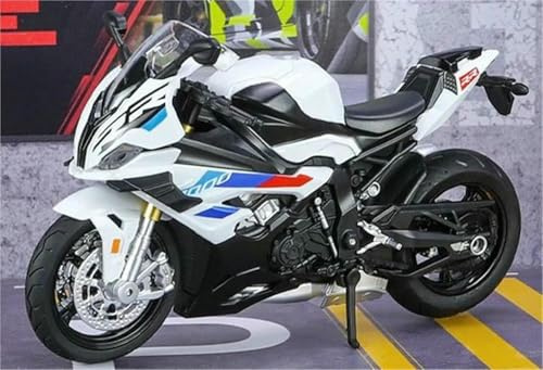 1/12 Racing Diecast Motorcykel Skalamodell Ljud Och Ljus Leksaks Heminredning Födelsedagspresent För BMW S1000Rr(Vit)
