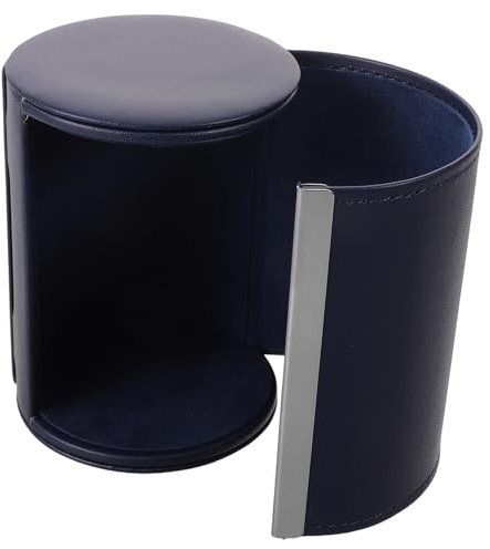 Veemoon Estuche Redondo para Corbatas de Viaje para Hombre con Cierre Magnético, de PU Azul, Antiarrugas, Compacto y Ligero, Organizador Práctico para Maletas y Bolsos de Negocios
