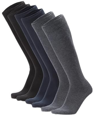 Ciocca Calze uomo lunghe, caldo cotone ritorto resistente - 6 Paia - Due taglie [450W_025_I_6]