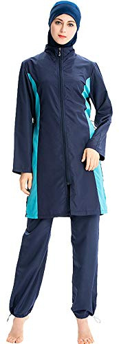 TianMaiGeLun Modest Muslim Swimwear Costumi da Bagno Musulmani per Le Signore Swimsuits islamici modesti Completi Hijab Burkini Nuoto Abbigliamento Sportivo (N2, M)