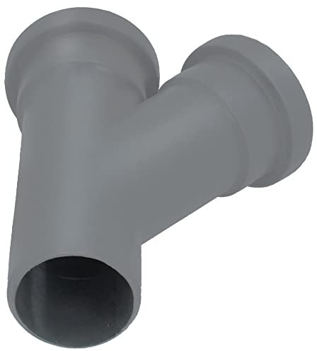 HT Rohr Abzweig Ø DN 50 mm Grau Winkel 45° | Abwasser T-Stück Kunststoff Abflussrohr Kunststoffabzweig PVC PP Doppelabzweig Verbindung Anschlussstück