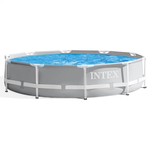 INTEX 26700EH Prism Frame Premium Above Ground Swimming Pool: 10ft x 30in – SuperTough Puncture Resistant – Rust Resistant – Easy Assemble – 1185 Gallon Capacity – Pool Only