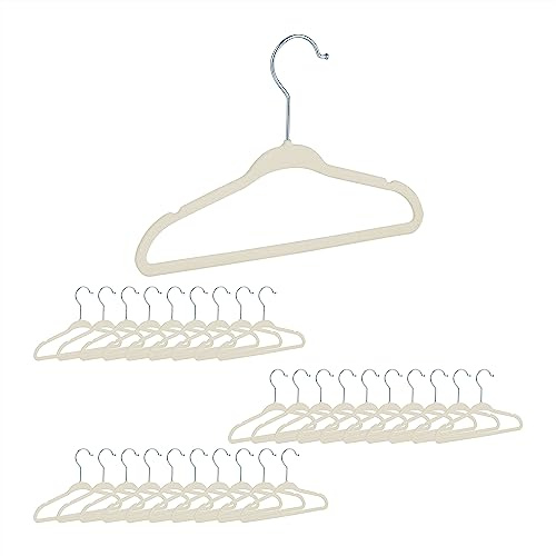 Relaxdays Kinderkleiderbügel Samt, rutschfeste Kleiderbügel, Steg & Kerben, Mädchen & Jungen, drehbarer Haken, Farbwahl