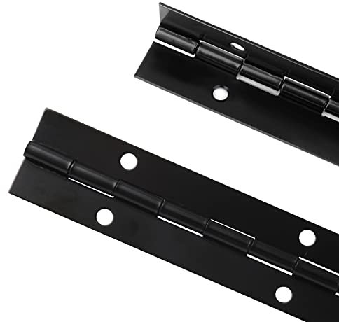 Confezione da 4 Cerniere Inox da 6 Pollici a Nastro e 24 Viti, Cerniera per Mobili Lunga Foro Resistente per Piano Armadio Porta Finestra Barca (Nero)