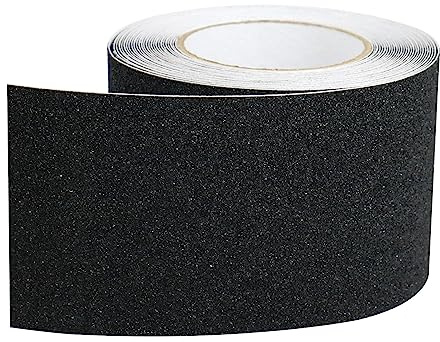 BOMEI PACK 1 Roll Black Anti Slip Tape 100mm x 10m High Traction Grip Stair Treads Self Adhesive Non Slip Stair Floor Paint Avoid From Slippings