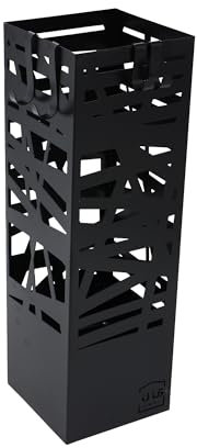 UNUS Regenschirmständer inkl. Wasserauffangschale 4 Haken 16x16x49cm schwarz