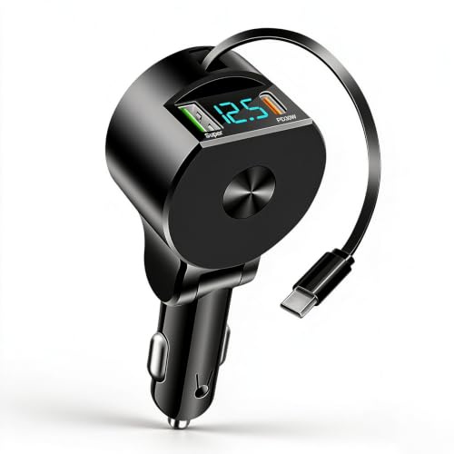 eppfun Carica Cellulare per Auto, 75W Caricatore Auto USB C, Accendisigari Auto 12V, PD & QC 3.0 Fast Charging Compatibile con iPhone16/15/iPad/Tablet/Galaxy serie