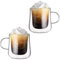 hausleben 2er Set Mundgeblasene Doppelwandige Thermogläser – Hitzebeständige Latte Macchiato & Kaffeegläser Teeglas, Espresso, Capuccino Verschieden Größen (300ml)
