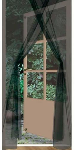 Well Home Black Polyester Fly Screen with Velcro Tape Size 75 x 220 cm Pack of 2