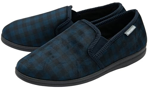 NorthSole Mens Slippers Twin Gusset Slip On - Navy - UK 9