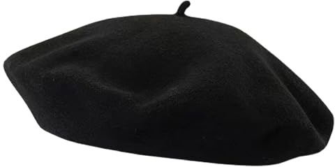 Anei Classic Wool Berets for Women,Stylish French Beret Hats， Female Autumn and Winter England Retro Hundredwith Autumn Black Octagonal Beret