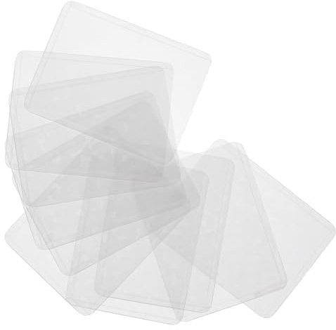 FIXOSHEE Fundas Transparentes Rígidas para Tarjetas de Visita 3 Pulgadas Porta Postales Verticales PVC Estuches Protectores 10 Piezas Organizadores para Tarjetas Coleccionables y
