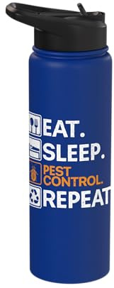 Eat Sleep Pest Control Exterminator Pest Control Stainless Steel Insulated Water Bottle
