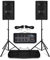 Power Dynamics Complete PA System Package - 400W SL8 8 Passive Speakers, 8-Channel Mixer Amplifier with Bluetooth, Speaker Stands & Cables for Vocalists, Bands, Churches & Events