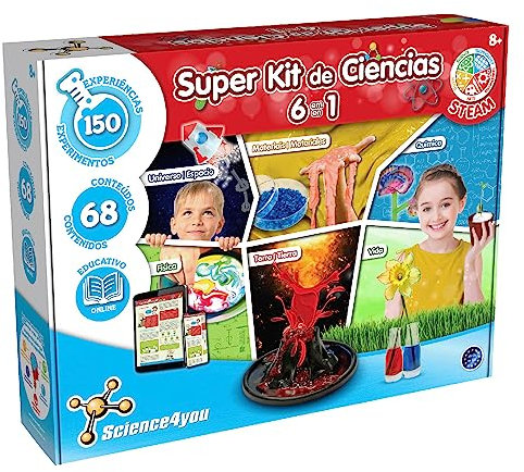 Science4you Super 6-i-1 Science Kit med 150 experiment för barn 8,9,10,11,12+ år - Pedagogisk STEM-leksak