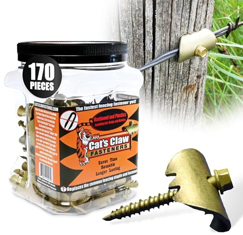 Cat’s Claw Fasteners 1.5 inch for Hardwoods | 170 Count Replaces The Common Fencing Staple | Installs Fast with a Power Drill | 4 Times Stronger Than a Staple