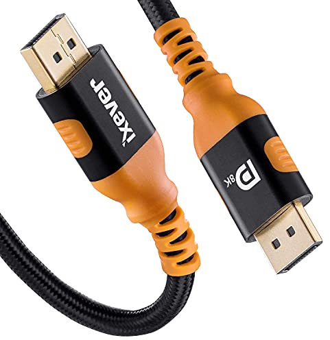 IXEVER 8K DisplayPort Cable 1.4 5M, DisplayPort to DisplayPort 1.4 Cable Support HBR3 HDR10 HDCP 2.2 [4K@144Hz, 8K@60Hz] 32.4Gbps for Monitor, TV, Project
