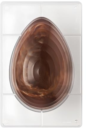 Decora 0050067 Stampo Professionale per Uovo Rigato di Cioccolato, In Policarbonato, 1 Cavità, 175 X 257 mm, Ideale per Realizzare un Uovo Lucido e Croccante, Design Professionale, Made in Italy