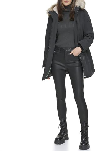 DKNY Women's Outerwear Anorak,Black,X-Large