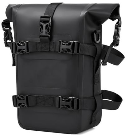 Hanabitx Sac de rangement pour coffre arrière pour moto, sac de pare-chocs moto étanche avec bandoulière outils de conduite