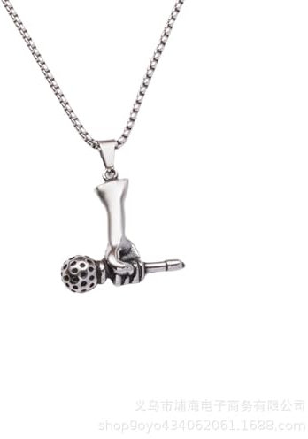 MYYCYCV Ciondolo collana Collane in stile punk per uomo e donna, fan cantanti con microfoni in mano, ciondoli per microfono, accessori rock e hip hop regalo