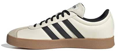 adidas Women's VL Court Base Shoes, Cream White/core Black/Crystal Sand, 6 UK