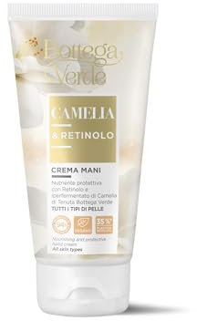 Bottega Verde - Camelia e Retinolo, Crema Mani, 75 ml, Nutriente e Protettiva, con Retinolo ed Estratto di Camelia Iperfermentato di Tenuta Bottega Verde, per Tutti i Tipi di Pelle