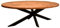 MR. DEKO® Tisch Avola Mango Cross Gestell oval 180x90 cm | Esstisch aus Mangoholz für 4 Personen | Design Holztisch | Runder Esstisch mit stabilen Metallbeinen | Indoor