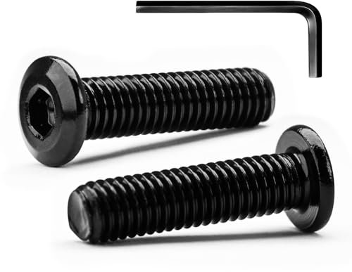 M4 x 25 mm 10 Piezas de Tornillos de Cabeza Hueca Hexagonal de Cabeza Plana Pernos, Acero Inoxidable A2 V2A, Pernos de Cabeza Plana, Rosca Completa, Óxido Negro (con Llaves Allen)