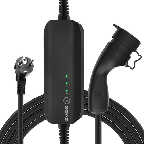 astoneves Mobile wallbox,typ 2 ladekabel schuko, umschaltbar 10/13/16A, 6m, ladekabel typ 2 für Elektrofahrzeuge nach IEC 62196-2 max 3,6kW für Model Y/3,ID.3/4,Enyaq,MG4,e-up,e-Golf, Zoe,500e,600e