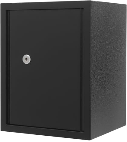 Tresor für Zuhause,Wand- & Bodensafe aus Stahl, 35L mit 3 Verriegelungsbolzen, Schlüssel Abnehmbare Trennwand, Schutzmatte – für Schmuck/Dokumente/Geld (35x31x45cm)