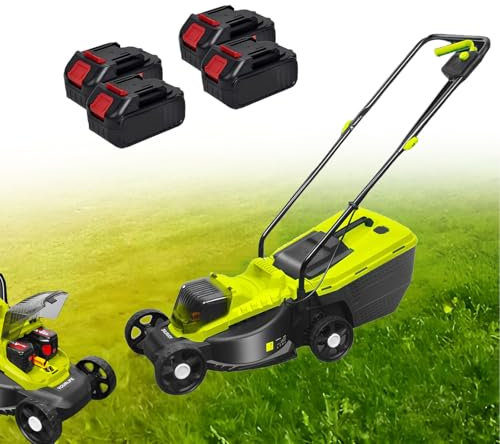 Cortacésped Eléctrico 1600W Para Jardines,Cortacésped Inalámbrico Autopropulsado 40V con Ajuste de Altura En 3 Posiciones,Batería de Litio 4.0ah,Escarificador Para Césped y Jardín,4 batteries