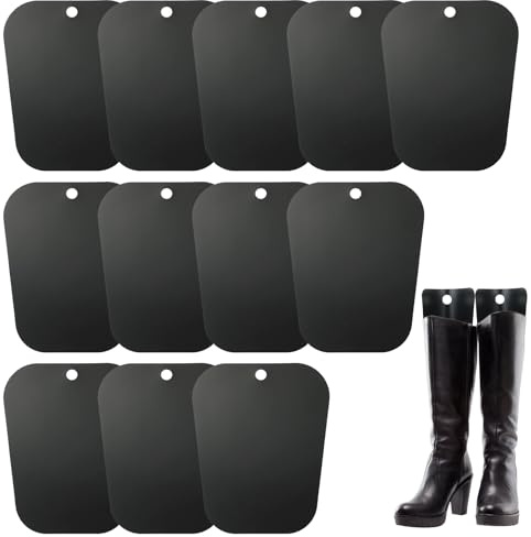 DASBET 12 PCS (6 Pairs) Boot Shapers for Tall Boots, 12 inch Reusable Boot Fillers & Stand Up Inserts, Tall Boot Inserts to Keep Shape, Prevent Bending & Creasing Black, 12 inch