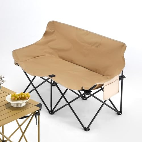 ZPVXRVQ Fauteuil Double de Camping pour Adultes, Canapé Confortable Et Robuste pour 2 Personnes avec Poche de Rangement, Chaise Pliante Portable D'extérieur