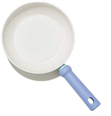 Robusta padella in ferro battuto non rivestita per uso domestico e cucina, fondo piatto progettata per friggere e friggere, disponibile in 20 cm, 24 cm, 26 cm (B + coperchio)