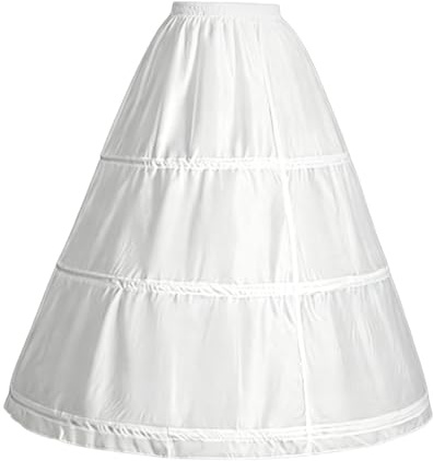 HZOUHONG Gonna da sposa lunga da donna, regolabile, linea ad A, gonna a pneumatici, Crinoline, gonna a 3 cerchi, sottogonna per abito da sposa, sottogonna da sposa