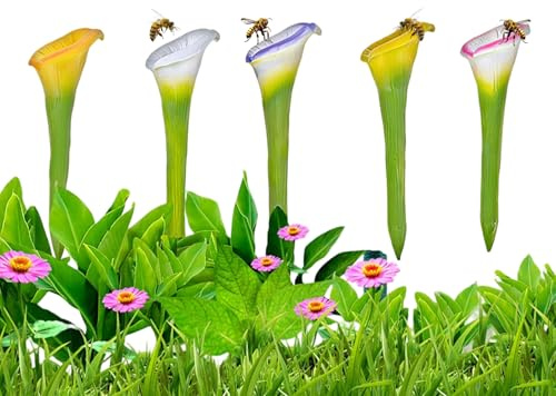 Estación de hidratación de Abejas, alimentador de Agua con Copa de Flores, solución de riego de Animales para jardín al Aire Libre para Abejas, balcón, Patio, terraza, Granja, apoya la polinización y